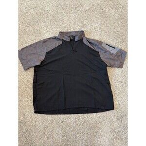 Holloway Adult 3XL Pullover Performance Jacket 1/4 Zip Black Grey Activewear